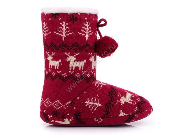 Угги с плюшевыми помпонами L-122