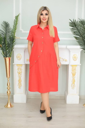 Платье с воратником ( лен )