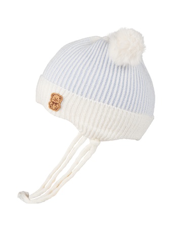 Yeni doğanlar için bağcıklı örme şapka