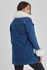Denim Long Coat - Front, sleeve and collars fox fur