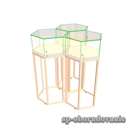 Витрина ювелирная шестигранная (низкая)