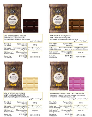 APM КУВЕРТЮРА БЕЛЫЙ ШОКОЛАД СО ВКУСОМ МАЛИНА (2,5 КГ)