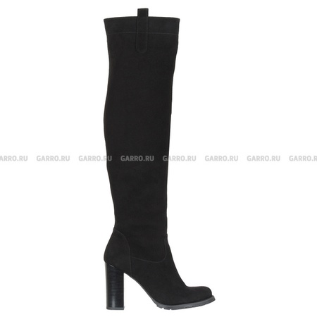 Сапоги 805 чёрные, натуральная замша, байка