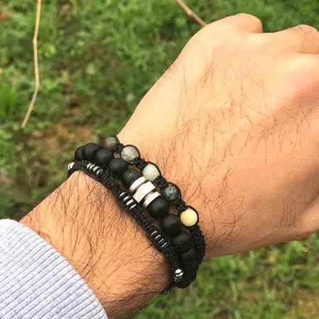 El Yapımı Doğaltaş Erkek Bileklikleri