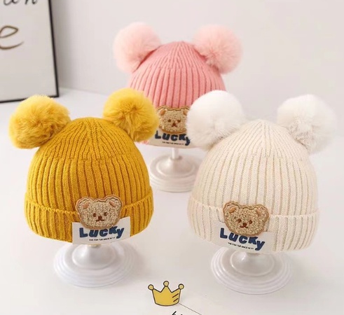 Bebek şapkası (sevimli ve süper sevimli yenidoğan örgü şapka)