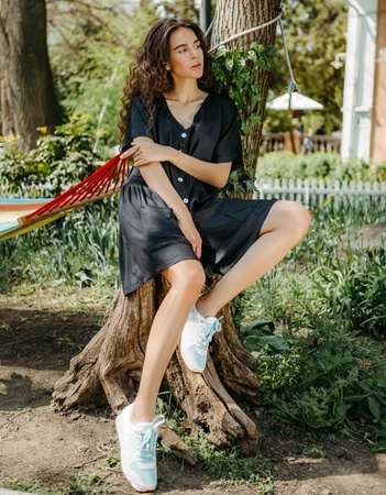 Летнее платье из полированного штапеля