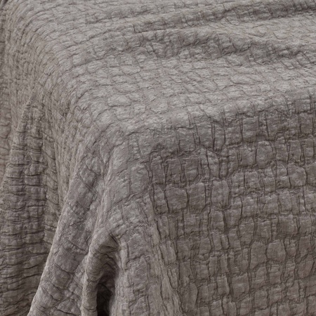 Одеяло из хлопка с тиснением под крокодила Серое