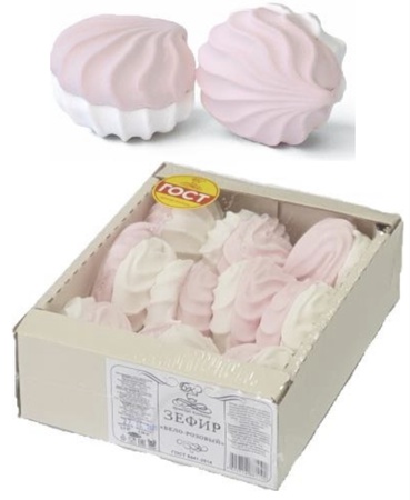 Зефир бело-розовый весом (3,5-1кг)
