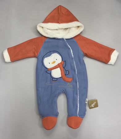 Человечик комбез на махре с капюшоном flexi baby