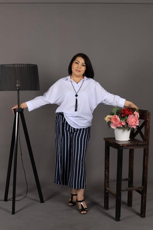 "Culottes with a shirt"