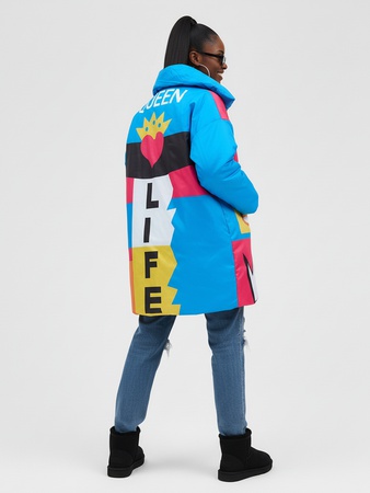 Пуховик женский оверсайз удлиненный