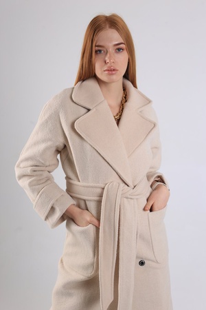 Women's coat of a loose cut, combined. # 48 combo