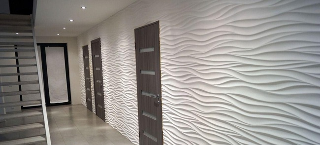 Гипсовая декоративная 3d панель «Волна»