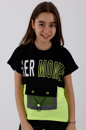 Светоотражающая футболка карманного размера с принтом для девочек 7/15 лет