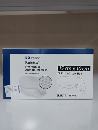 COVIDIEN	TECT1510AL	PARIETEX ANATOMICAL MESH: 15CM X 10CM, LEFT