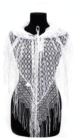 Tapınak başlık-başörtüsü beyaz gipür