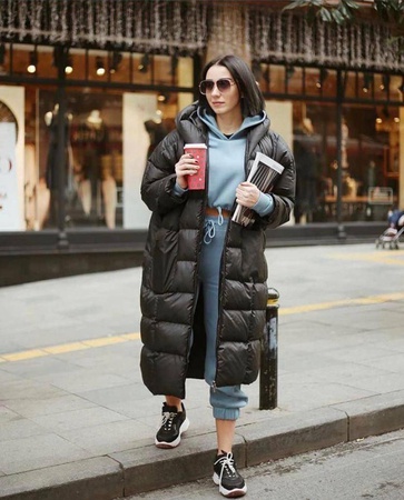 Женский дутый лёгкий пуховик