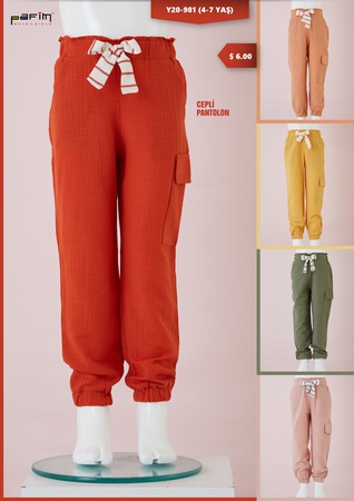 Cepli Kız Çocuk Pantolon