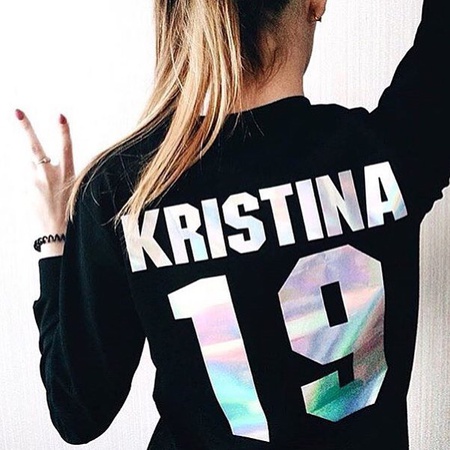 Женский именной свитшот с номером