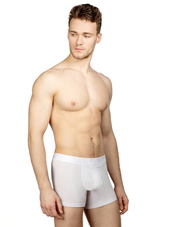 Боксеры белые, фирменная резинка