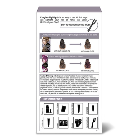 Cosglam Permanent Blonde Highlights Kit For All Hair Types | Balayage & Ombre Styling | 115mL Kit