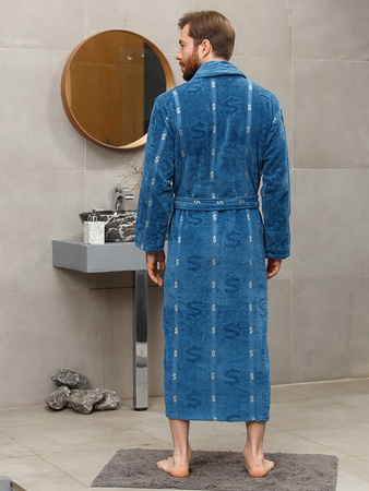 Махровый халат с принтом