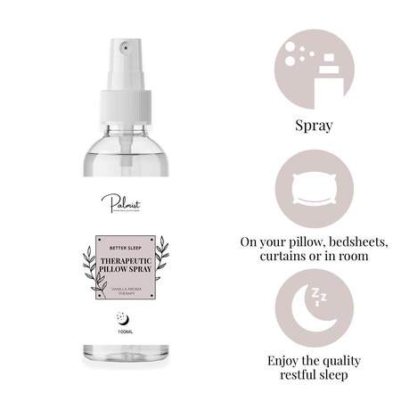 Palmist Therapeutic Pillow Spray 100ml for Sound and Effortless Sleep with Herbal Blends of Basil, Aloe Vera and Mint