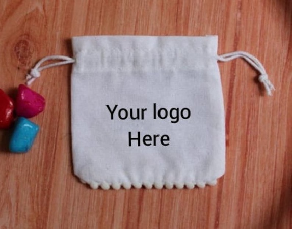 Белый хлопковый мешочек на шнурке, мешочек из ювелирного хлопка, мешочек с индивидуальным логотипом, мешок с индивидуальным логотипом, подарочные мешочки, косметичка