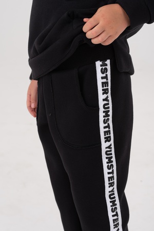 Штаны черные с тесьмой на флисе Yumster YC.02.23.003