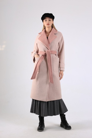 Women's coat of a loose cut, combined. # 48 combo