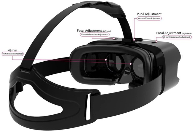 42 mm Ayarlanabilir Lensli AuraVR Pro Oyun VR Kulaklık Gözlükleri