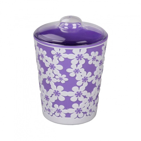 Банка 1л Дольче Вита фиолетово-белый с крышкой *24