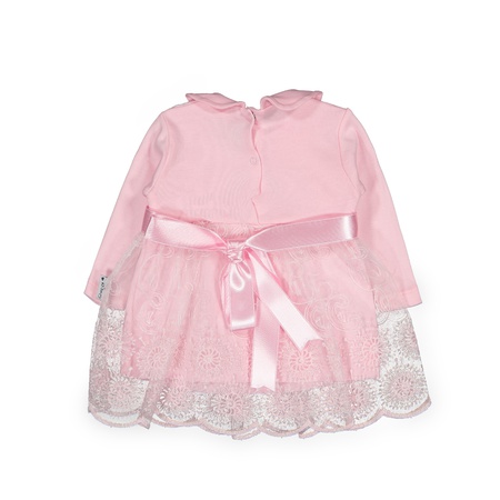 ДЕТСКОЕ ПЛАТЬЕ С ЛЕСНЫМ ОРЕХОМ (С РОЗОВЫМИ БУСАМИ) 62-68