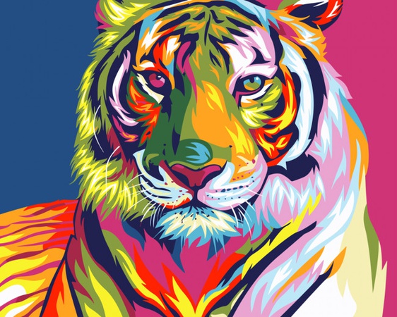 Sand painting "Rainbow Tiger"
