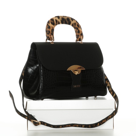 Lamis brand hand and shoulder handbag / imitation leather