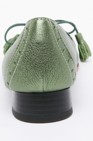 Зеленые туфли без каблука pf026