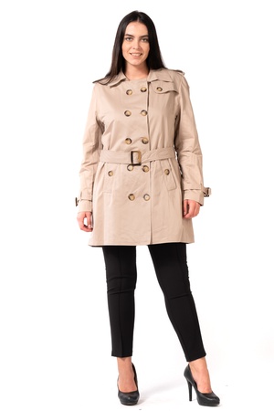 Спортивное пальто больших размеров с поясом