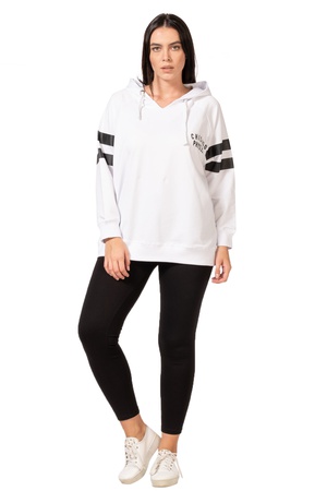 Büyük Beden Baskı Detaylı Sweatshirt