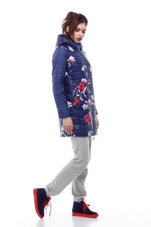 Пальто стеганое Веста, принт