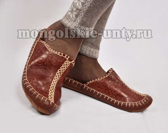 Кожаные тапочки из Монголии