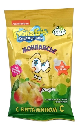 Ahududu, düşes, kızamık aromalı, şekersiz &quot;SpongeBob&quot; Di &amp; Di Lolipoplar, 55 g