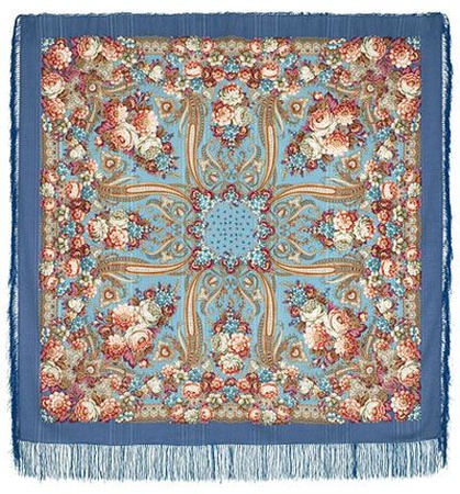 Платки шерстяные 146×146 см с просновками и шелков