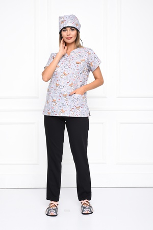 Узорчатый медицинский топ