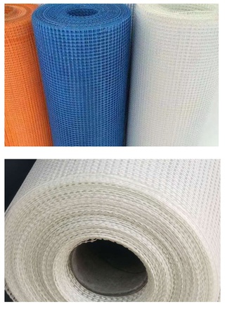 Alkali-Resistant Fiberglass Mesh, 75-160 g/m², 5×5 mm, 1 m×50 m Roll, EIFS Stucco Crack Proof, White/Blue/OEM