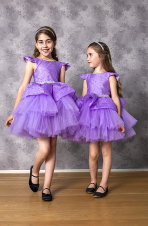 Lila Katmanlı Elbise