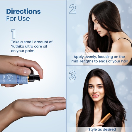 Yuthika Hair Oil - UltraCare Treatment 100ml for Dry, Damaged & Frizzy Hair - Light, Non-Sticky Oil for All Hair Types