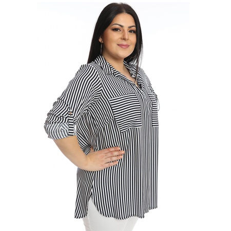 Çizgili Viskon Gömlek