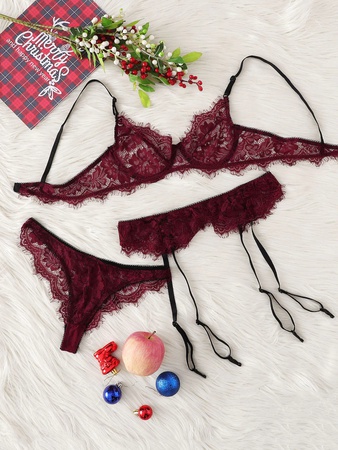 Ресницы Кружевные Подвязки Комплект Белья