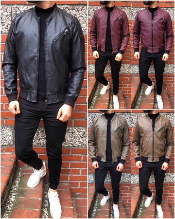 iga fashion erkek mevsimlik sunni deri pilot mont ceket