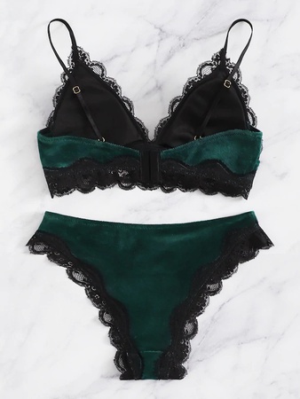 Кружевной Отделкой Комплект Белья С Веерообразной Отделкой